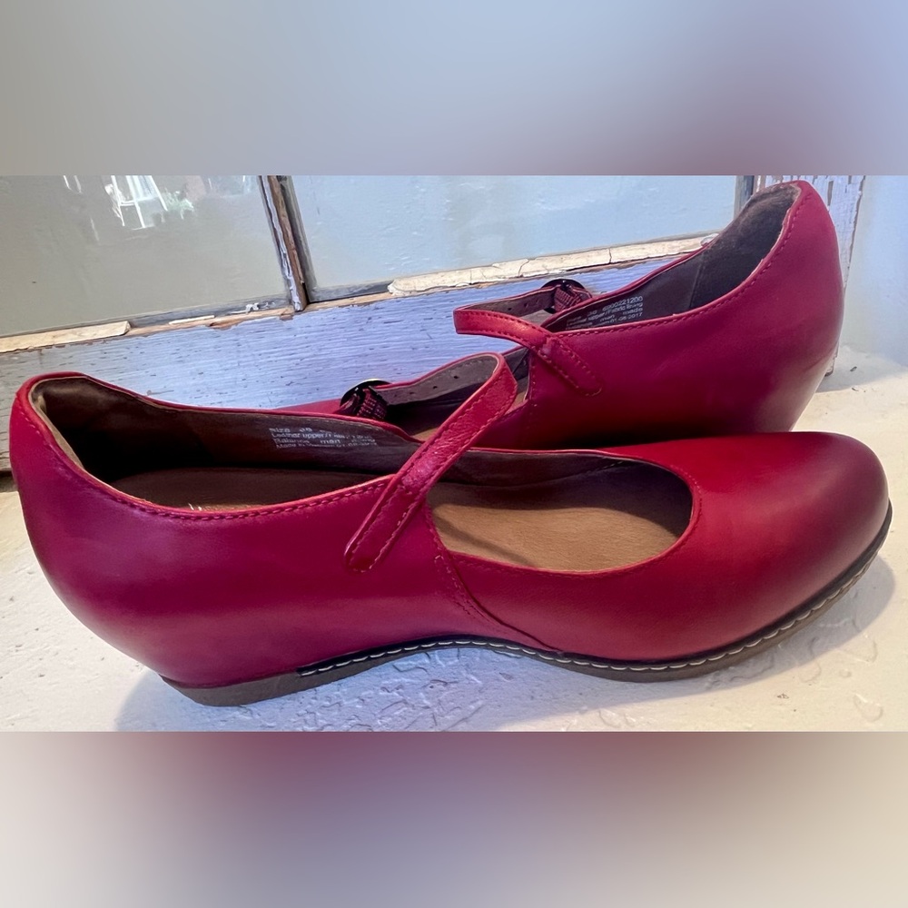 DANSKO MARYJANE WEDGES SIZE 38 RED - Picture 6 of 8